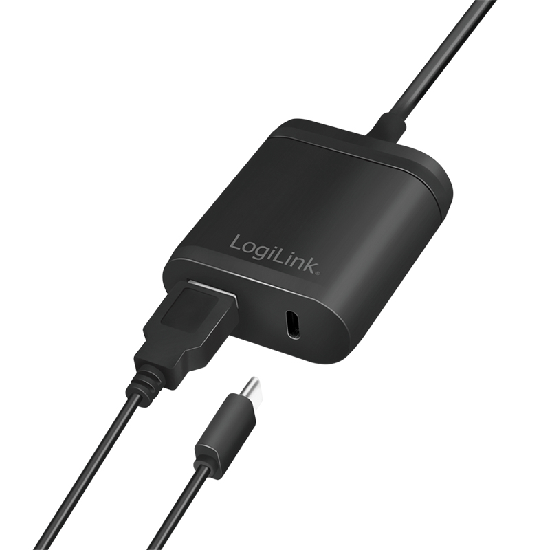 LogiLink Netzteil - 12 Watt - Fast Charge - 2 Ausgabeanschlussstellen (USB, USB-C)