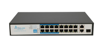Extralink PoE-Schalter VIRTUS V3 16x 100Mb/s PoE/PoE+ - 2x Gigabit RJ45 + 1x SFP - 150W - Unmanaged - L2 - Fast Ethernet (10/100) - Power over Ethernet (PoE) - Rack-Einbau - 1U