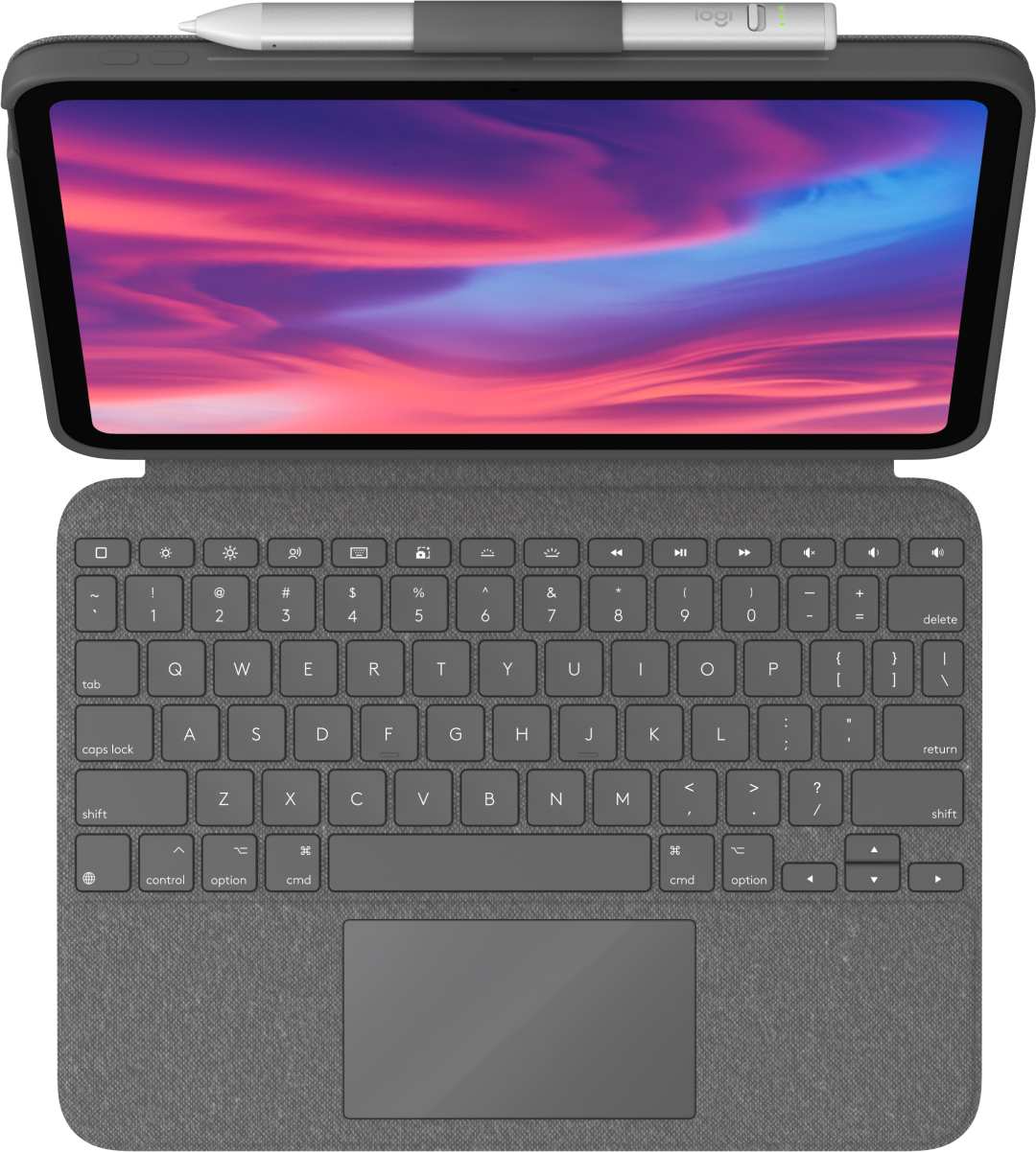Logitech Combo Touch - Tastatur und Foliohlle - mit Trackpad - hintergrundbeleuchtet - Apple Smart connector - QWERTY - Nordisch (Dnisch/Finnisch/Norwegisch/Schwedisch)