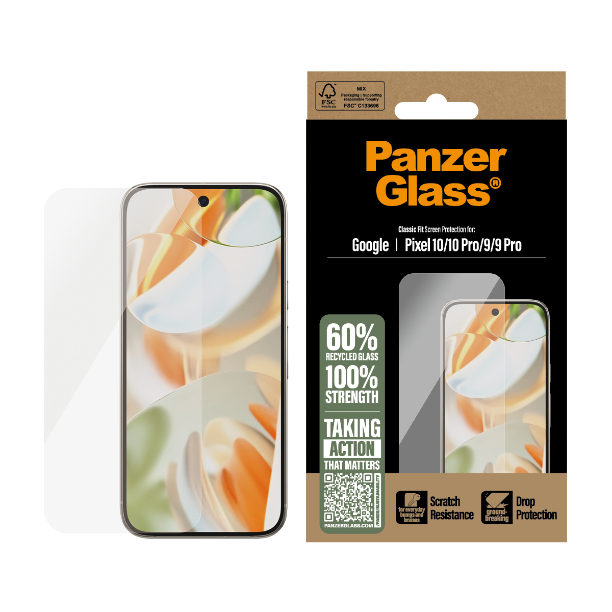 PanzerGlass Screen Protector Google Pixel 10/10 Pro/9/9 Pro CF