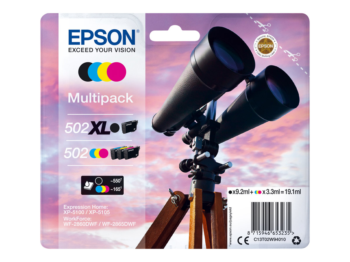Epson 502 XL ink cartridge 4 pc(s) Original High (XL) Yield Black, Blue, Magenta, Yellow