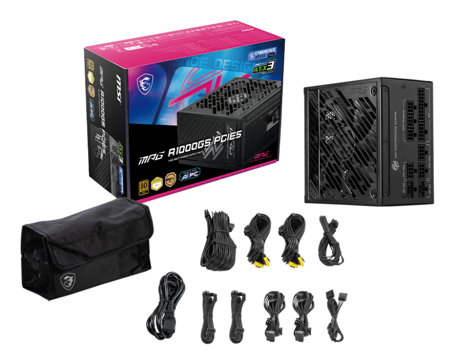MSI MPG A1000GS 1000 Watt ATX 3.1 PCIr 5.1 80+ Gold Netzteil 135mm Lfter