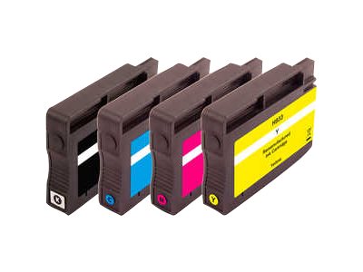 Peach Combi-Pack H932/H933 - 4er-Pack - Schwarz, Gelb, Cyan, Magenta - kompatibel - wiederaufbereitet - Tintenpatrone (Alternative zu: HP 932, HP 933)