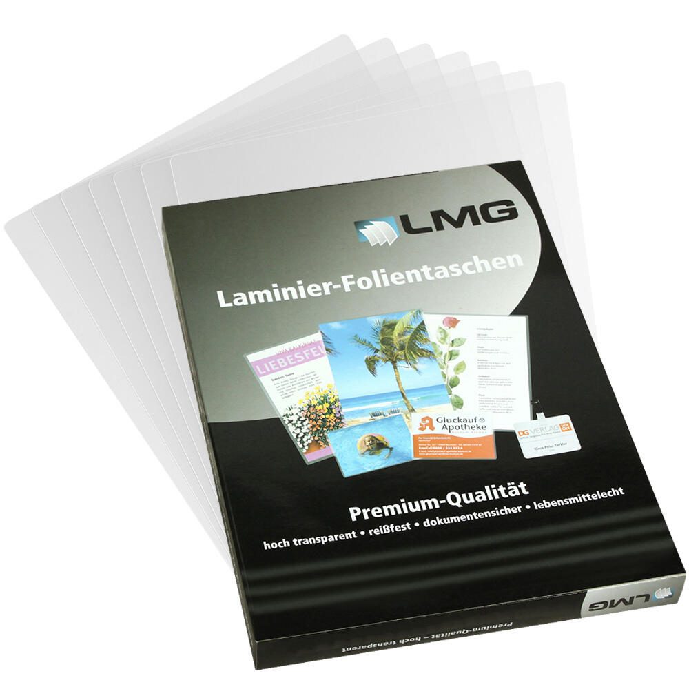 LMG Signaltechnologie 100 LMG Laminierfolien glnzend fr Ausweisformat