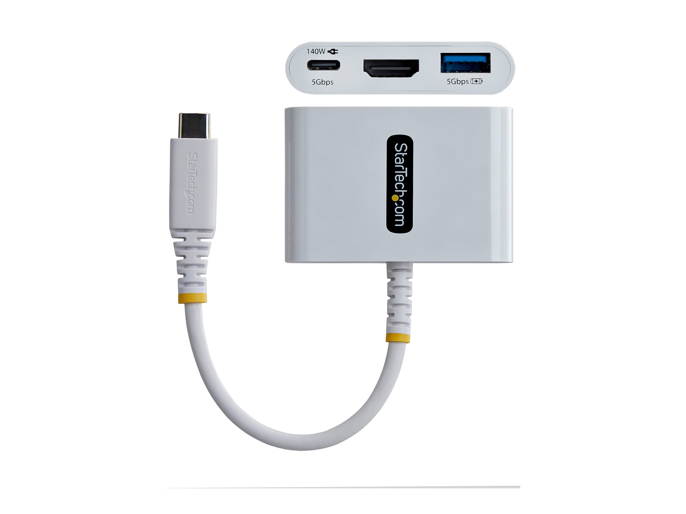 StarTech.com Adattatore Multiporta USB-C a HDMI con Ricarica PD 140W, HDMI 4K 60Hz, Hub USB 5Gbps, Mini Dock per MacBook, Dell, ThinkPad, HP, iPad, Tablet, Nero