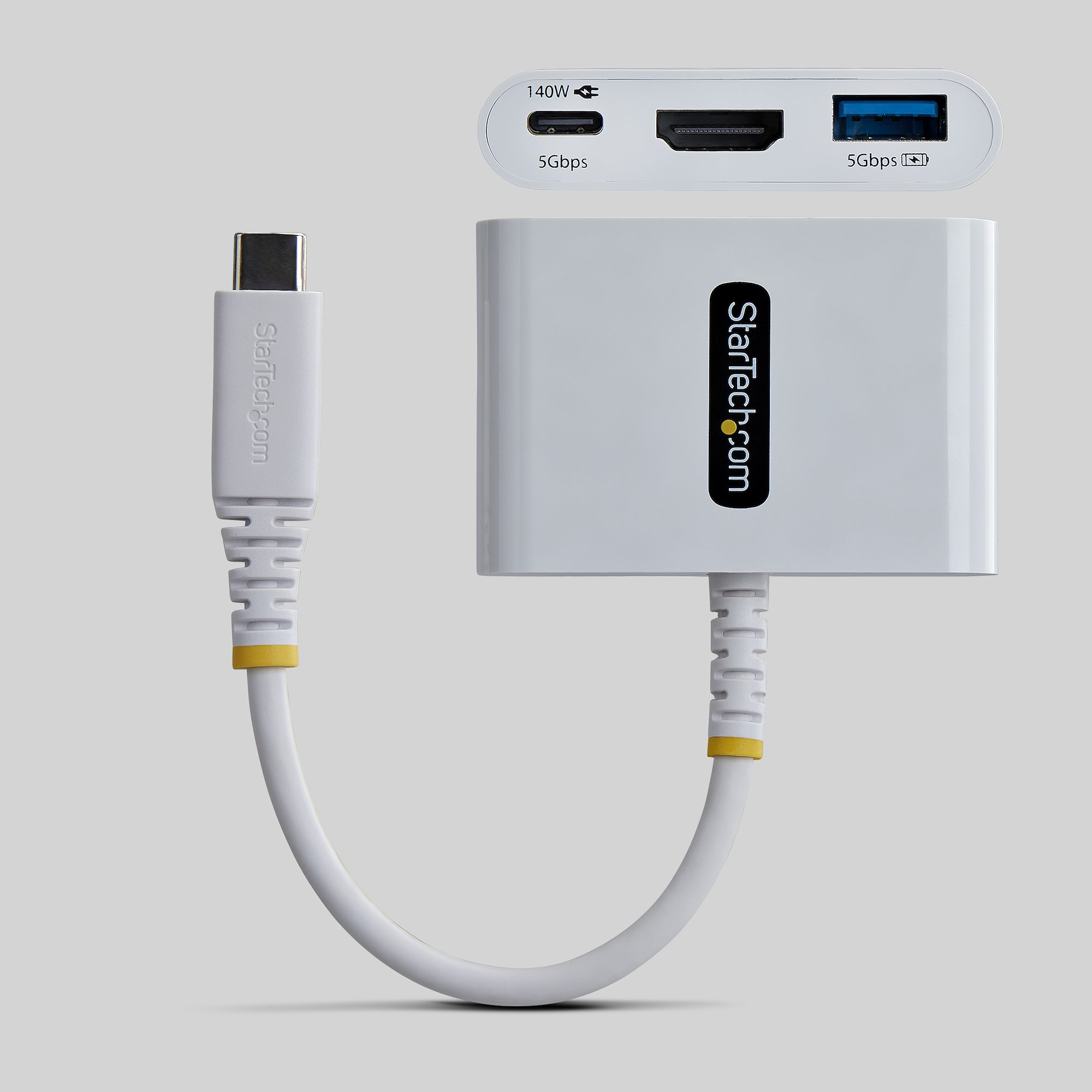StarTech.com Adattatore Multiporta USB-C a HDMI con Ricarica PD 140W, HDMI 4K 60Hz, Hub USB 5Gbps, Mini Dock per MacBook, Dell, ThinkPad, HP, iPad, Tablet, Nero