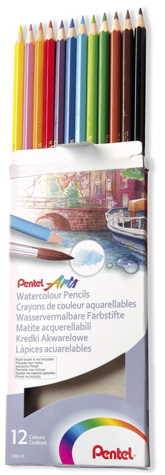 Pentel Arts Aquarellstifte farbsortiert