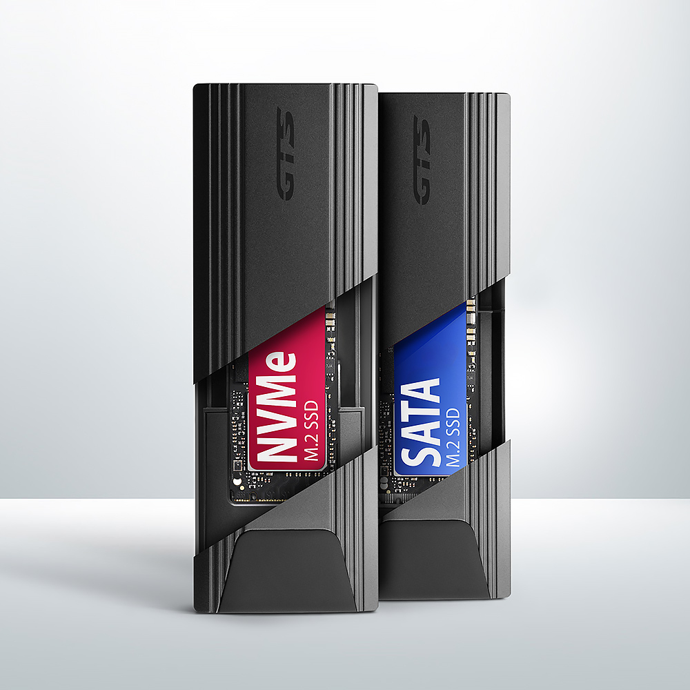 AXAGON EEM2-GTS2 M.2-Gehuse NVMe & SATA USB-C 3.1 10 Gbit/s - dunkelgrau