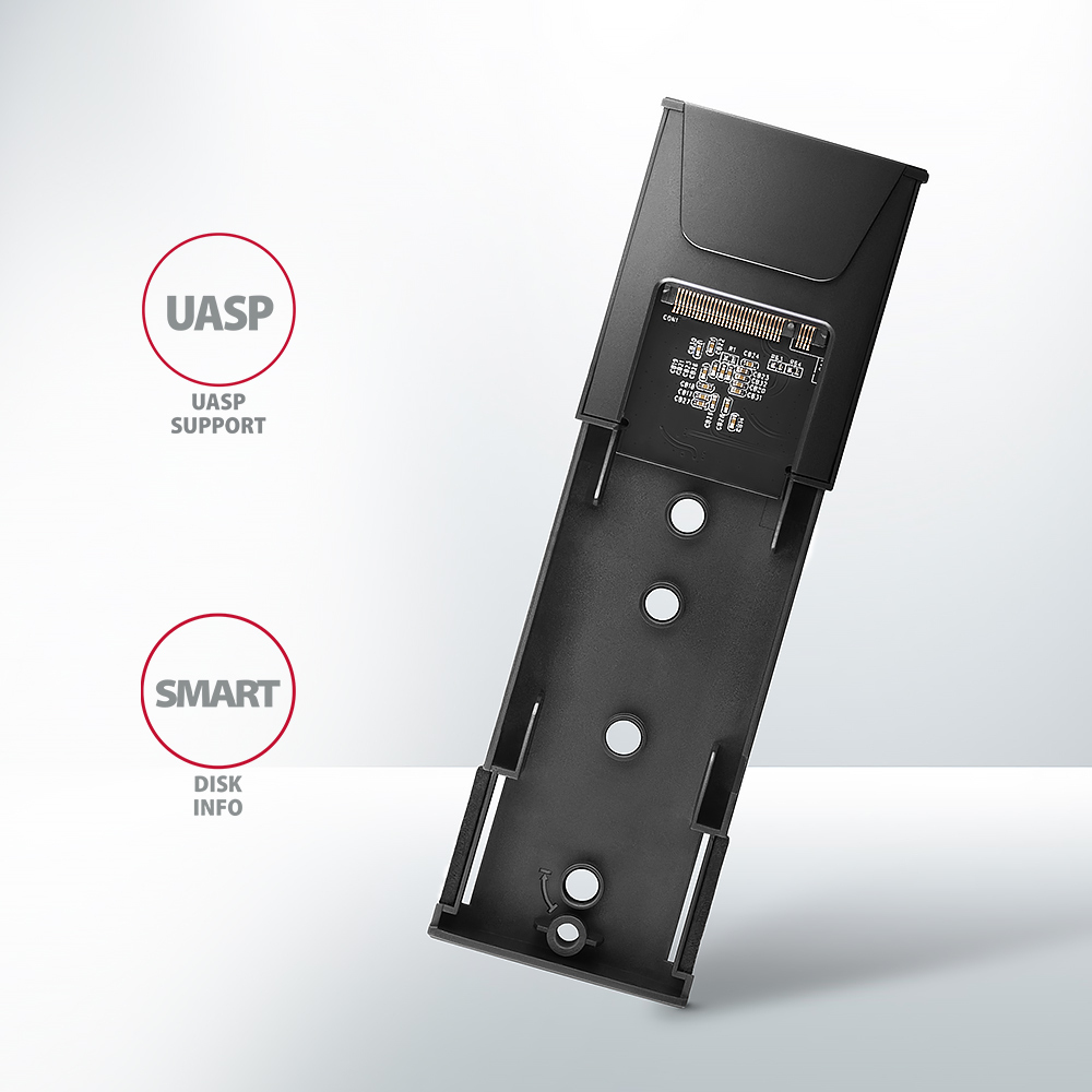 AXAGON EEM2-GTS2 M.2-Gehuse NVMe & SATA USB-C 3.1 10 Gbit/s - dunkelgrau