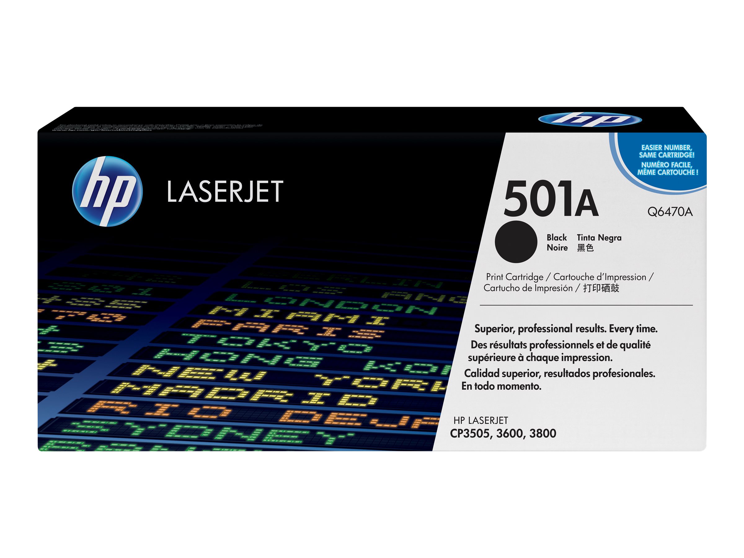 HP 501A - Q6470A - Toner schwarz - fr Color LaserJet 3600, 3800, CP3505