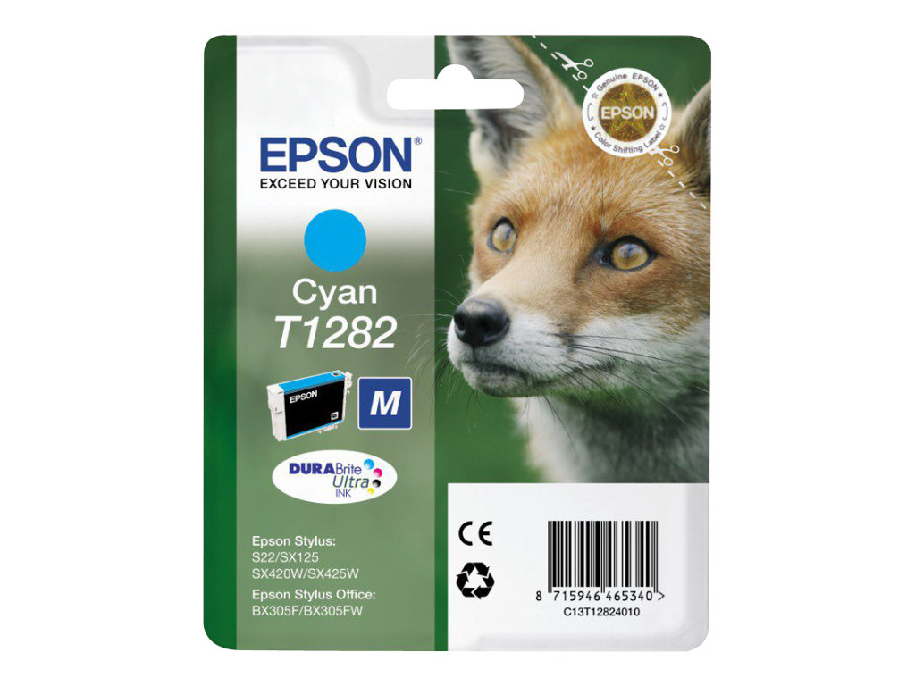 Epson Fox Singlepack Cyan T1282 DURABrite Ultra Ink