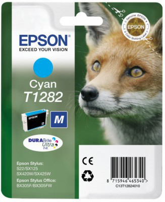 Epson Fox Singlepack Cyan T1282 DURABrite Ultra Ink