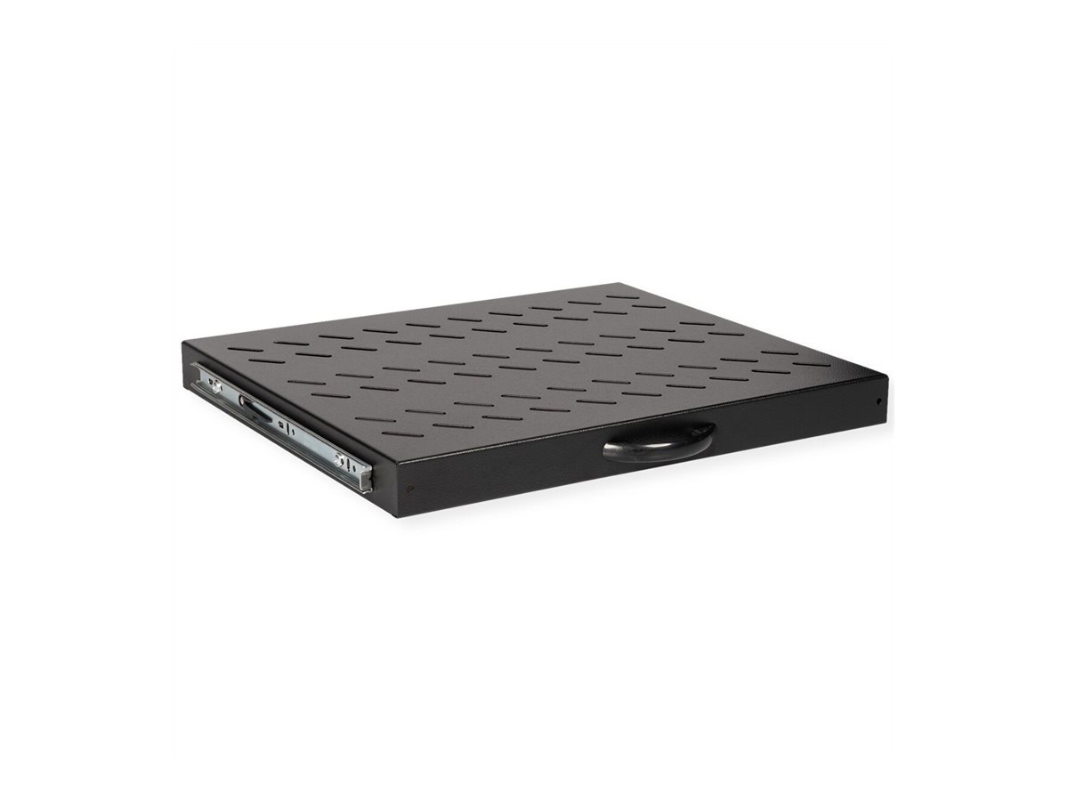ROLINE Rack-Schieberegal - 350 mm tief, Tragf�higkeit 25 kg - RAL 9005, Jet Black - 1U - 48.3 cm (19)