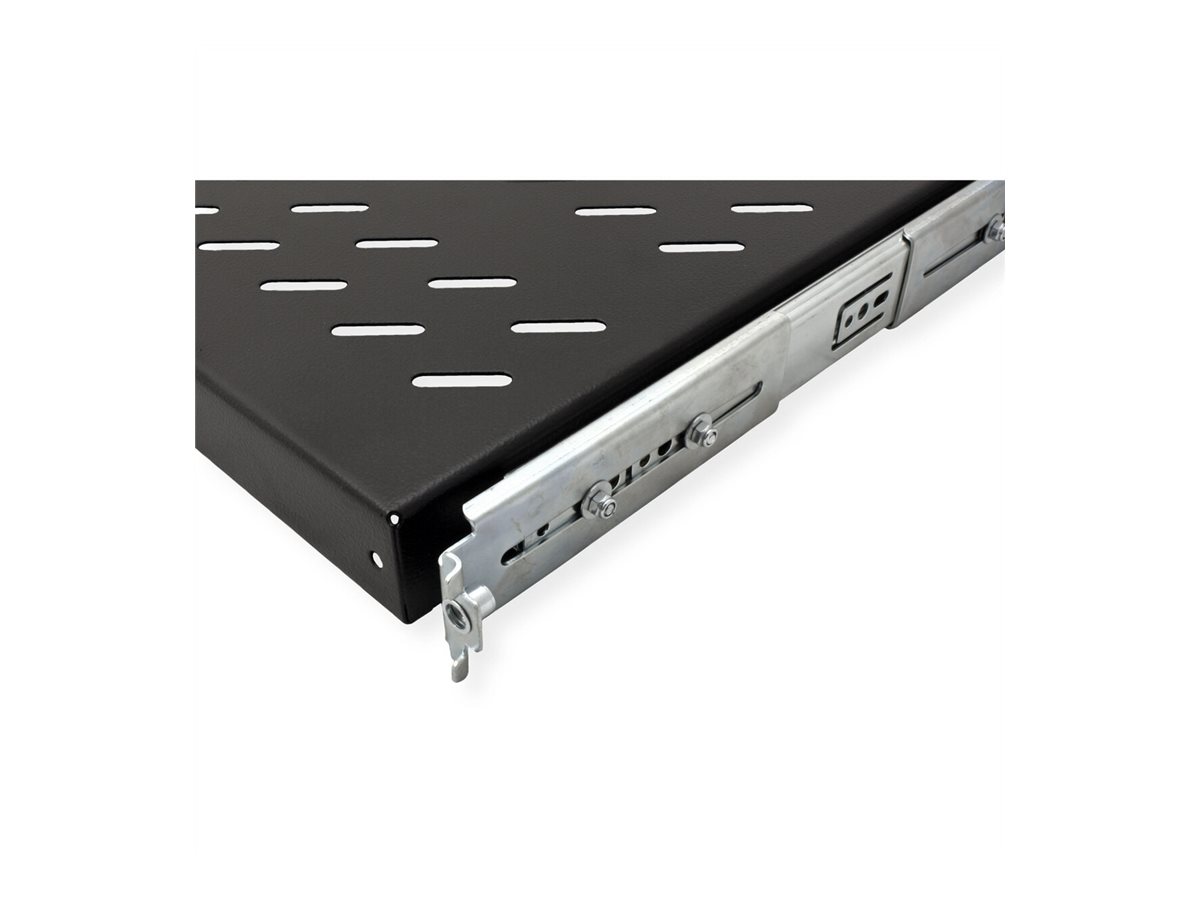ROLINE Rack-Schieberegal - 350 mm tief, Tragf�higkeit 25 kg - RAL 9005, Jet Black - 1U - 48.3 cm (19)