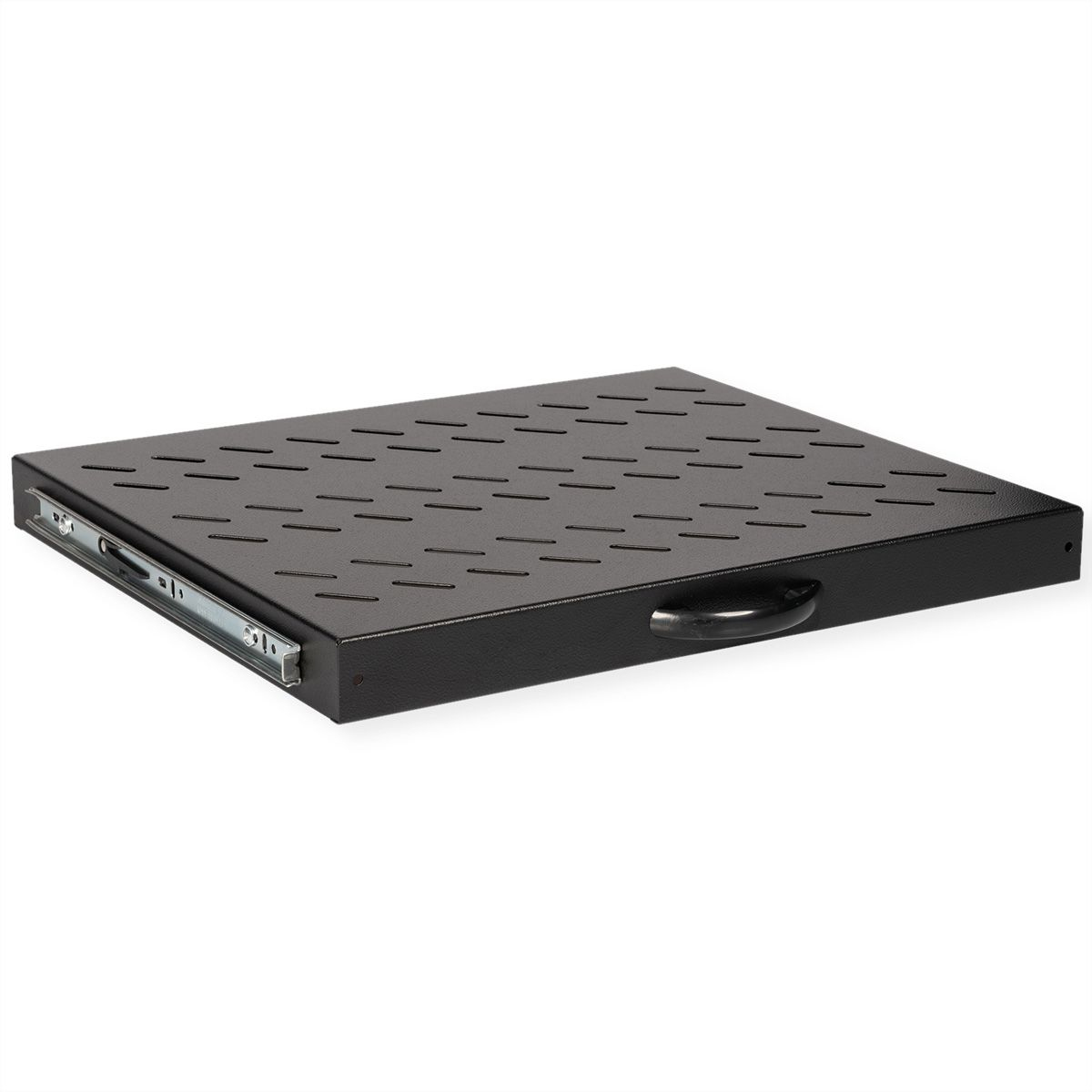 ROLINE Rack-Schieberegal - 350 mm tief, Tragf�higkeit 25 kg - RAL 9005, Jet Black - 1U - 48.3 cm (19)