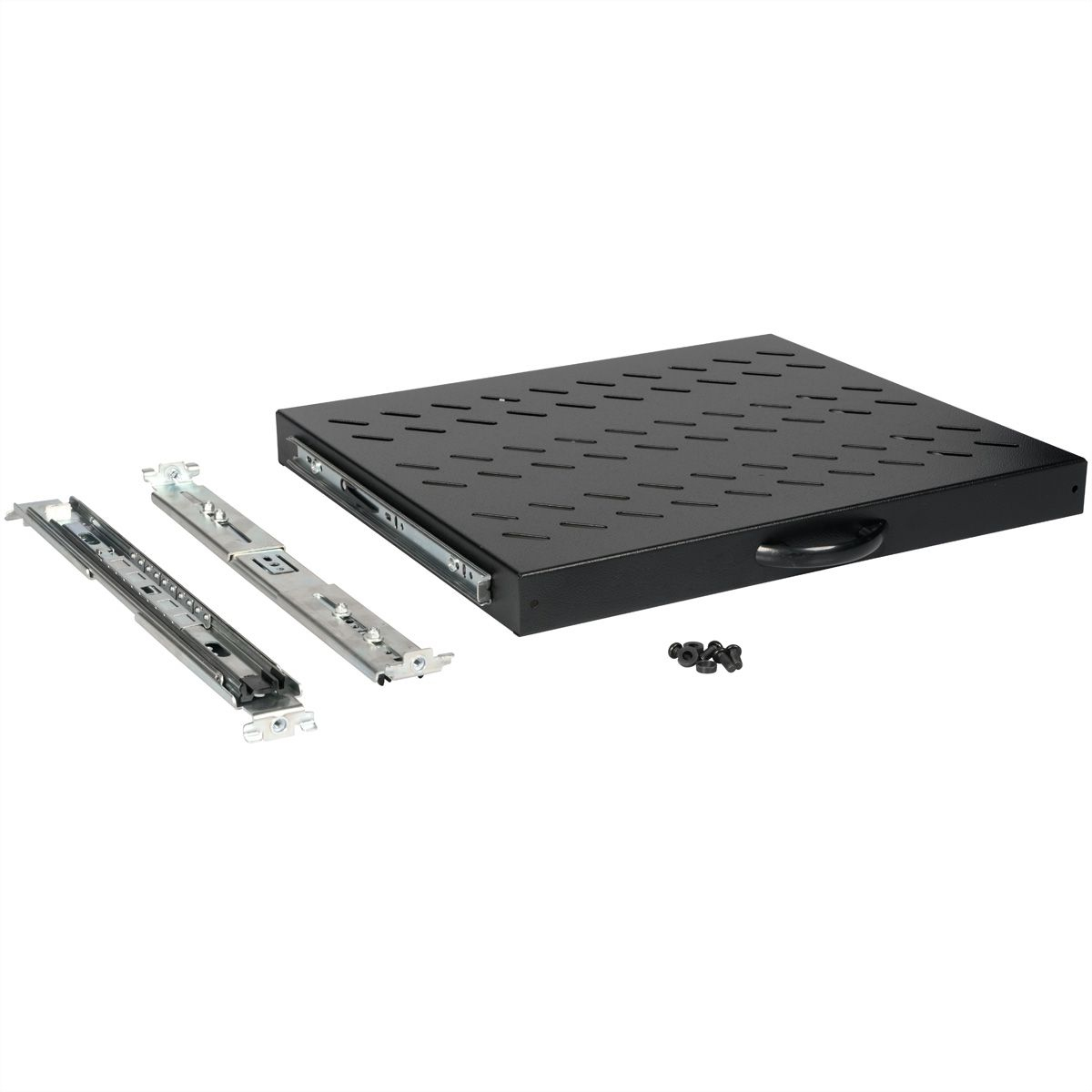 ROLINE Rack-Schieberegal - 350 mm tief, Tragf�higkeit 25 kg - RAL 9005, Jet Black - 1U - 48.3 cm (19)