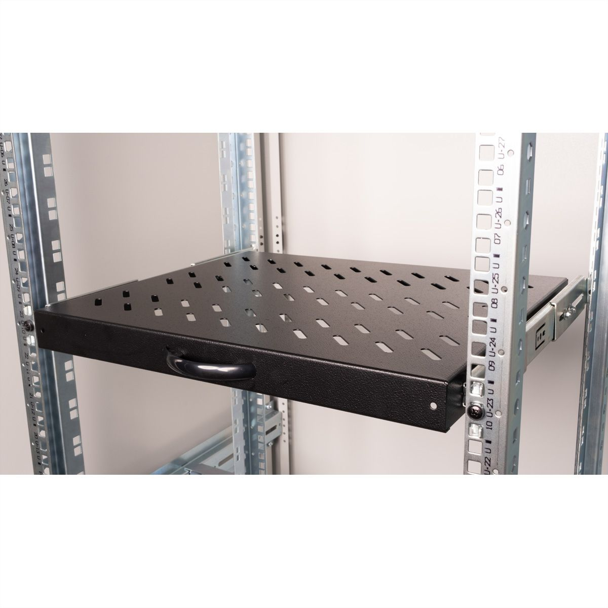 ROLINE Rack-Schieberegal - 350 mm tief, Tragf�higkeit 25 kg - RAL 9005, Jet Black - 1U - 48.3 cm (19)
