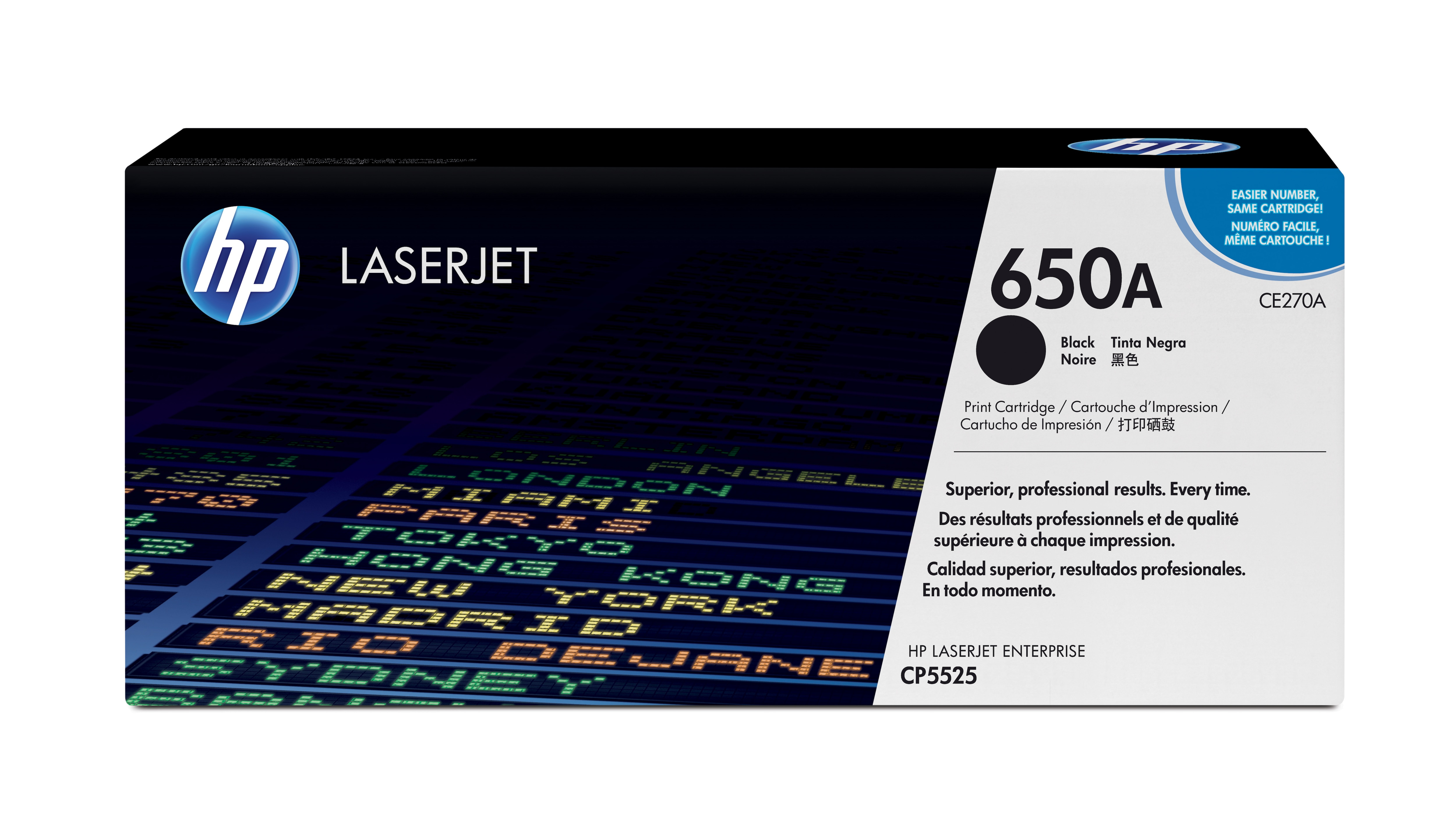 HP Cartucho de tner original LaserJet 650A negro