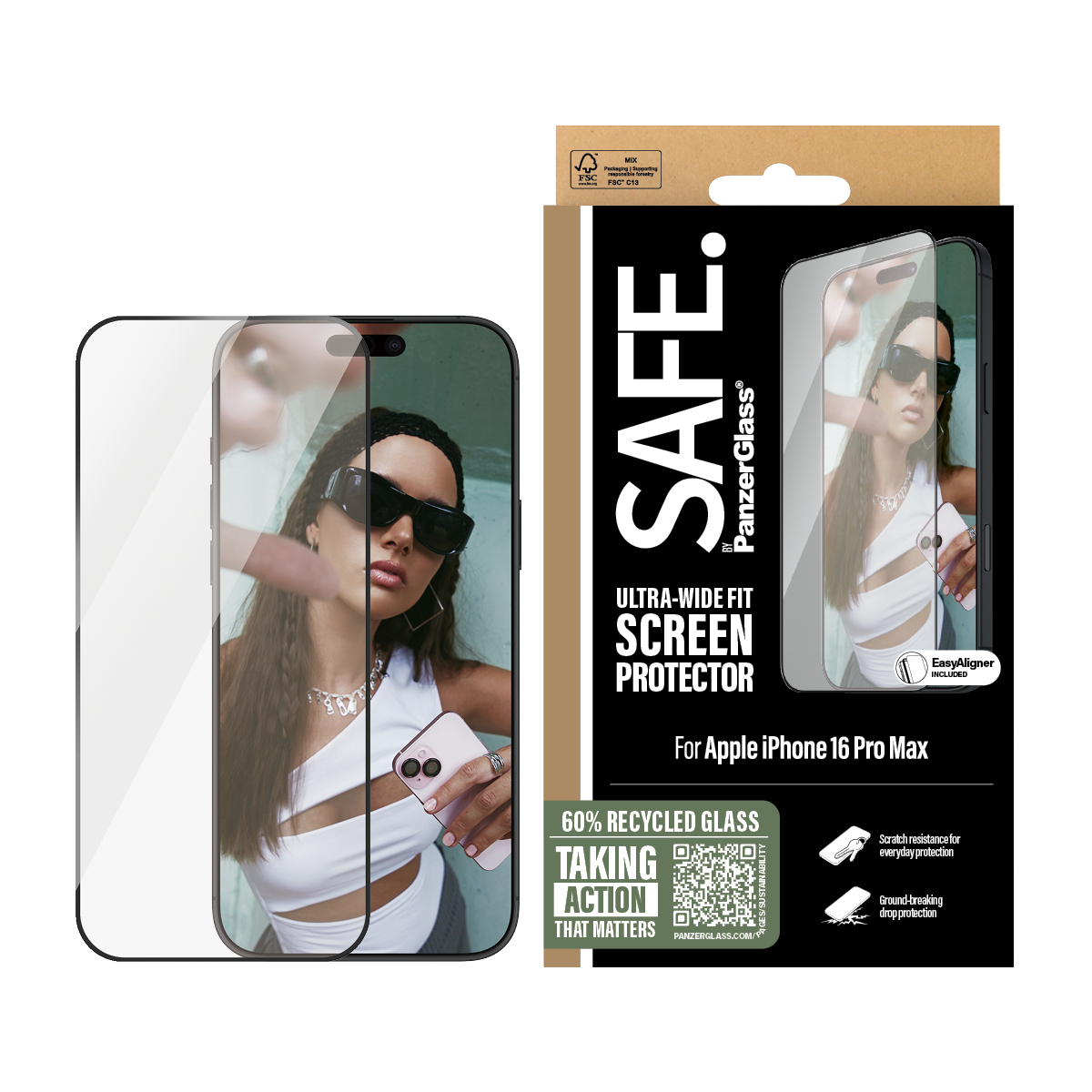 PanzerGlass SAFE. by Screen Black Frame iPhone24 Pro UWF