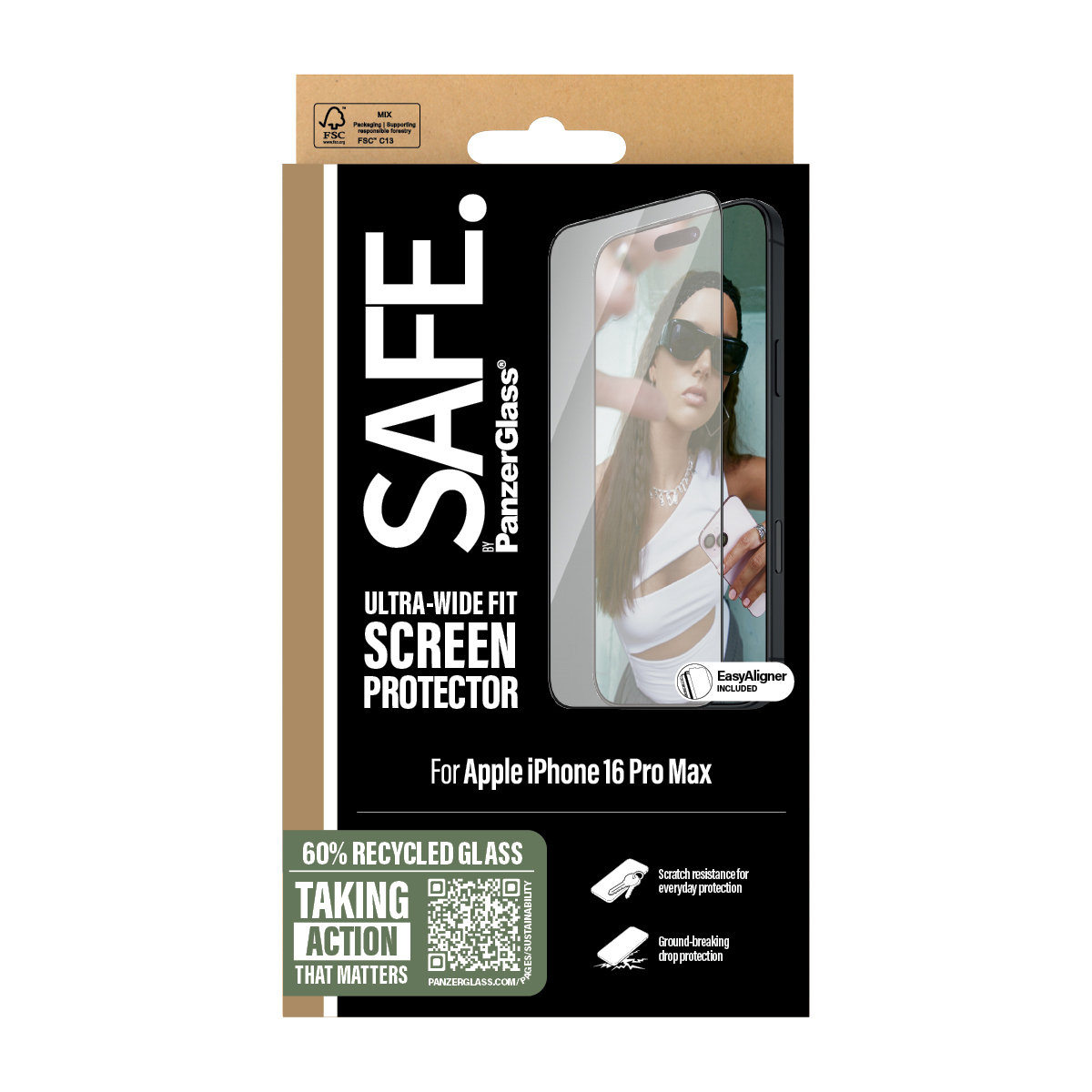 PanzerGlass SAFE. by Screen Black Frame iPhone24 Pro UWF