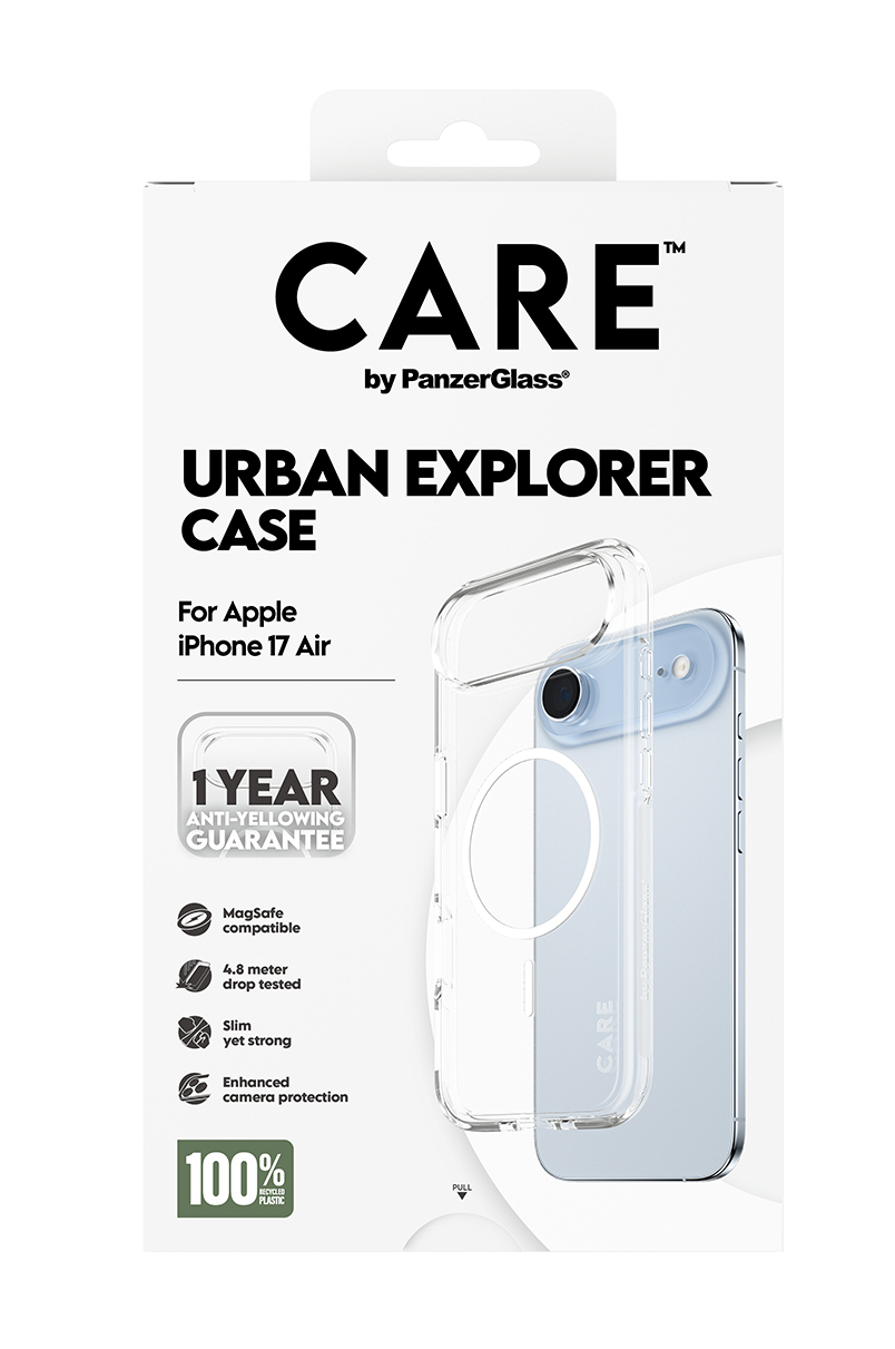 PanzerGlass CARE by � Flagship Case Transparent Urban Explorer w. White MagSafe iPhone 17 Air