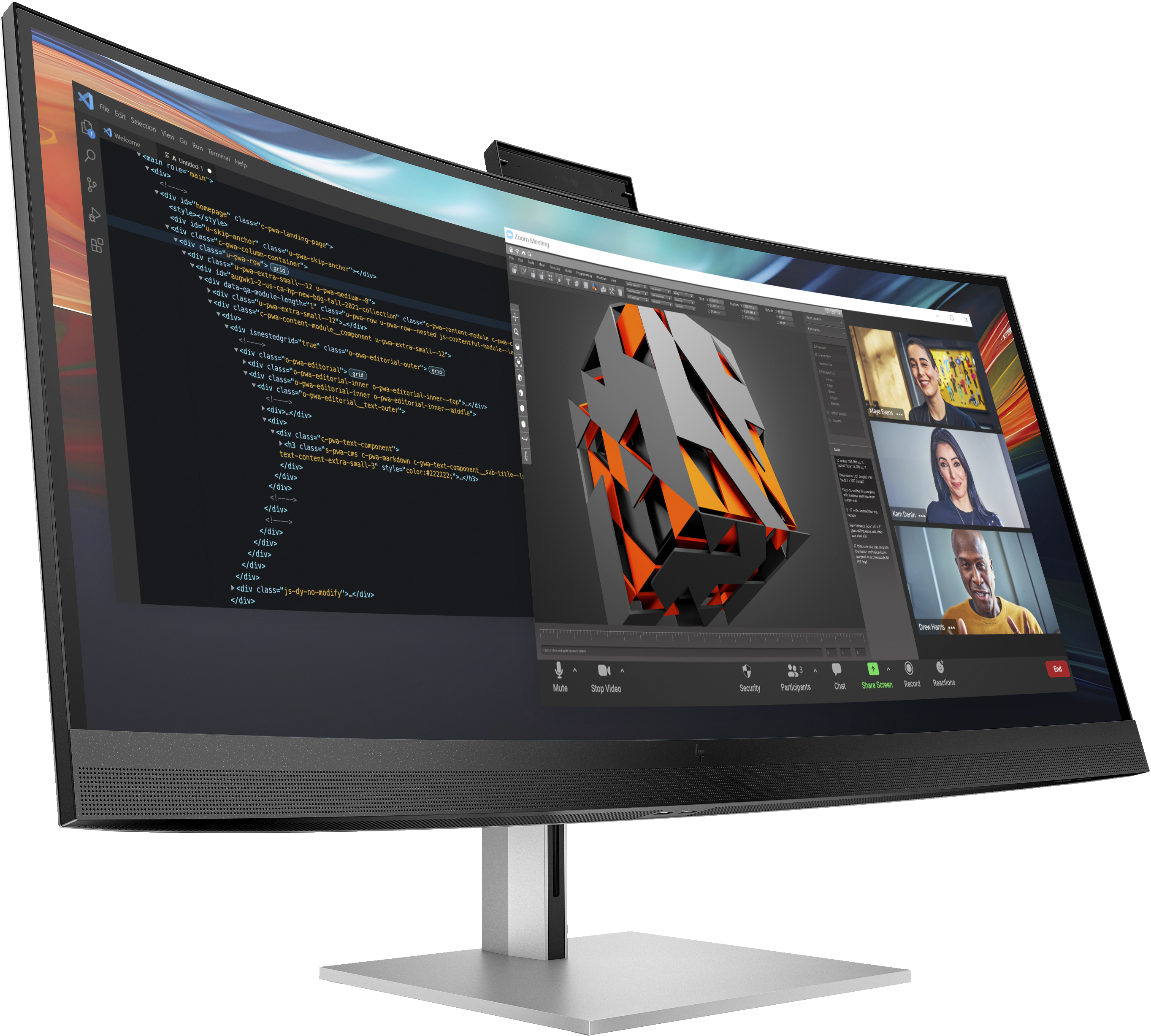 HP Monitor de videoconferencia 5K2K Pro de la serie 7 de 39,7 pulgadas: 740pm sin PVC