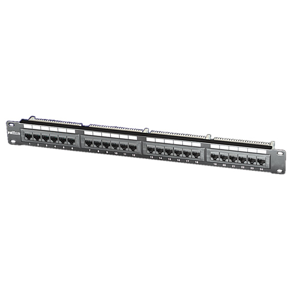 ROLINE Cat.5e 19 Patch Panel, 24 Ports, UTP black
