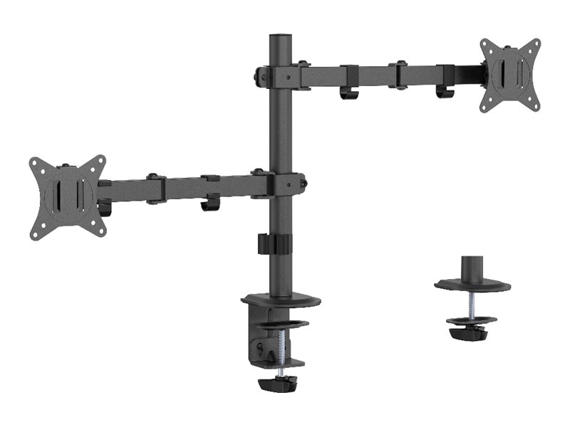 Gembird MA-D2-03 - Befestigungskit (dual arm monitor mount) - einstellbar - f�r 2 LCD-Displays - Stahl, Kunststoff - Schwarz - Bildschirmgr��e: 43.2-81.3 cm (17-32)