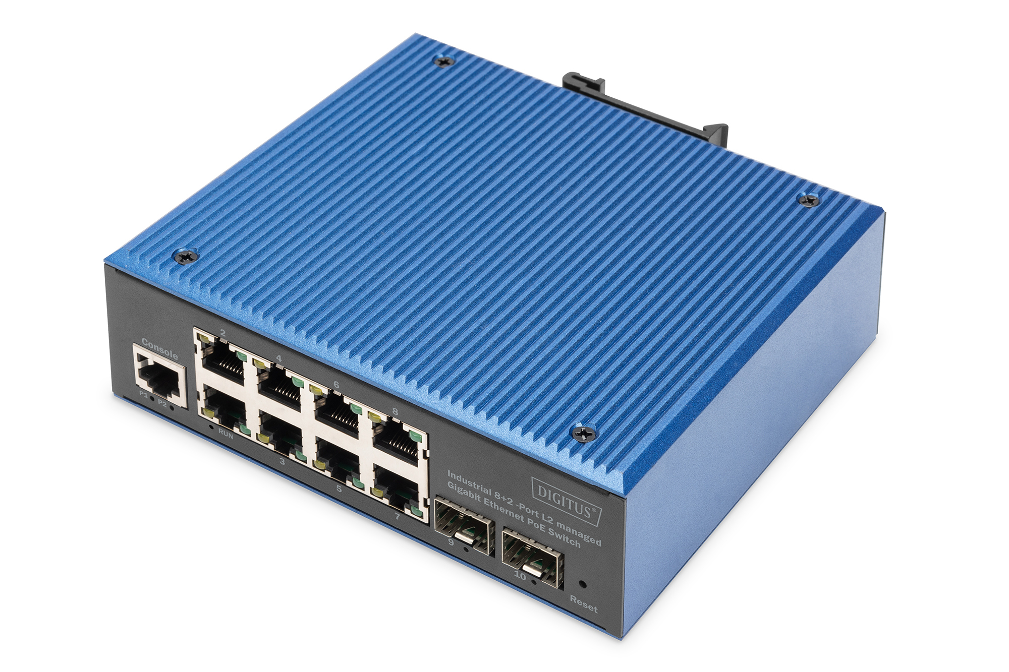 Digitus Switch industriale Gigabit Ethernet PoE gestito a 8+2 porte L2