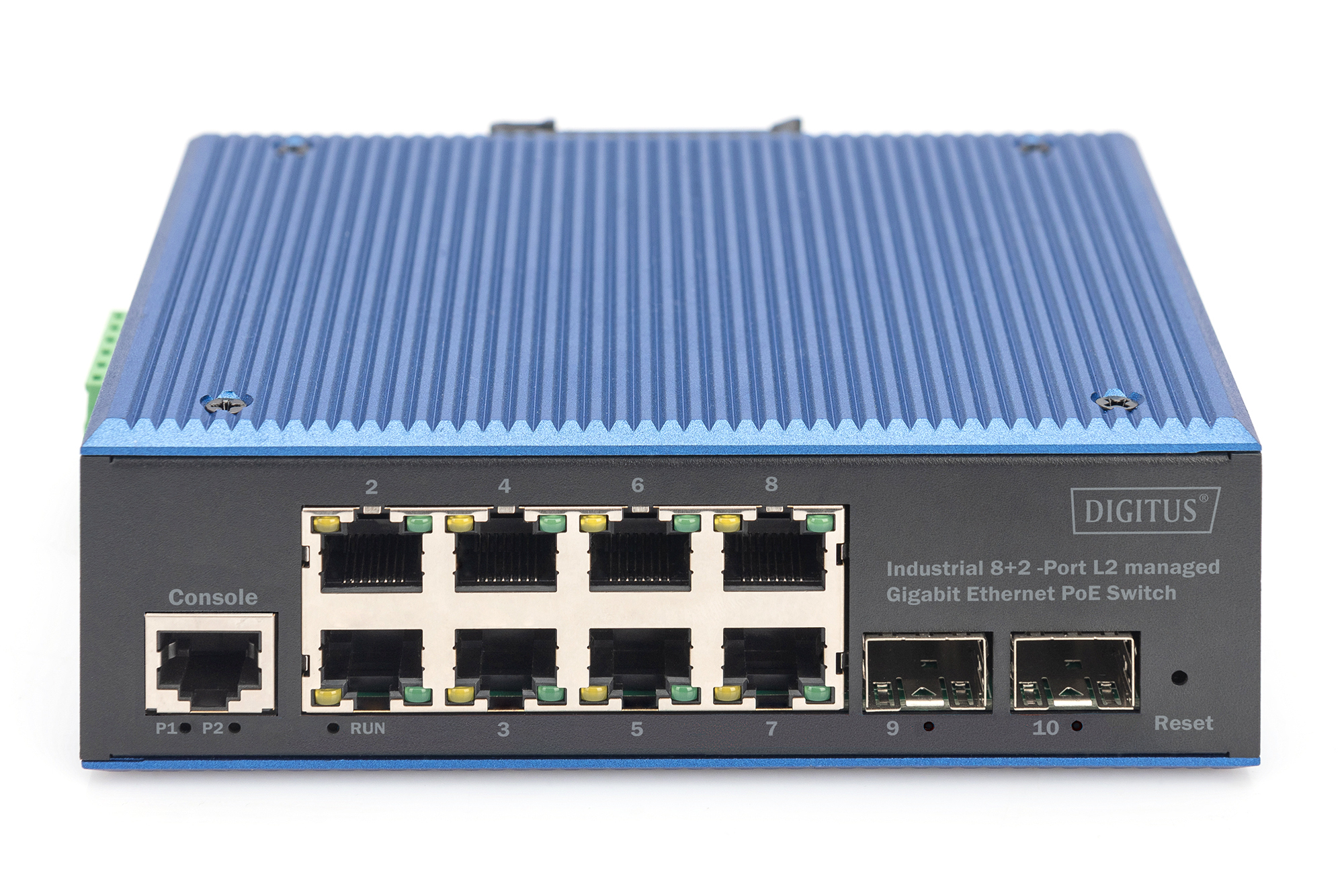Digitus Switch industriale Gigabit Ethernet PoE gestito a 8+2 porte L2