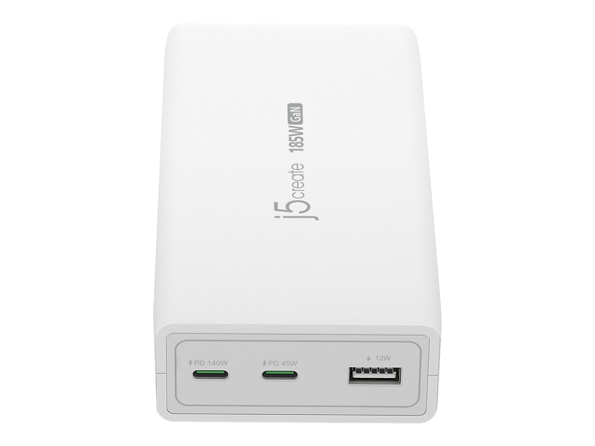 j5create JUP37185W-EN cargador de dispositivo m�vil Universal Blanco Corriente alterna Carga r�pida Interior
