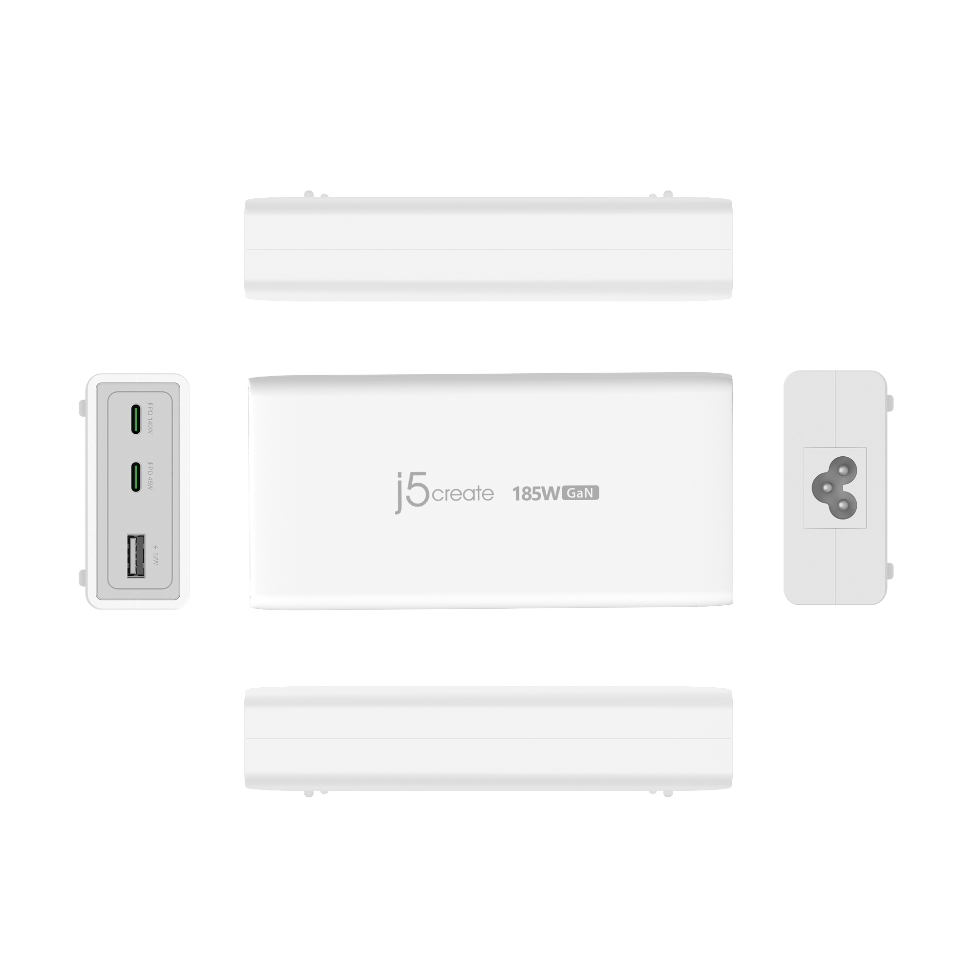 j5create JUP37185W-EN cargador de dispositivo m�vil Universal Blanco Corriente alterna Carga r�pida Interior