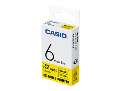 Casio XR-6YW1 nastro per etichettatrice Nero su giallo
