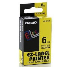 Casio XR-6YW1 nastro per etichettatrice Nero su giallo