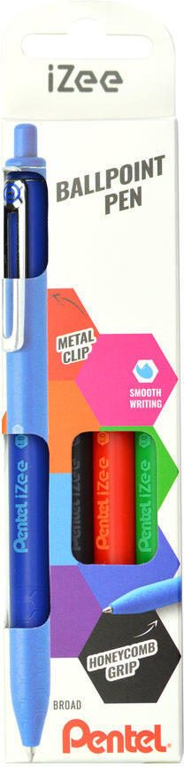 Pentel 4 Kugelschreiber iZee BX470 farbsortiert Schreibfarbe