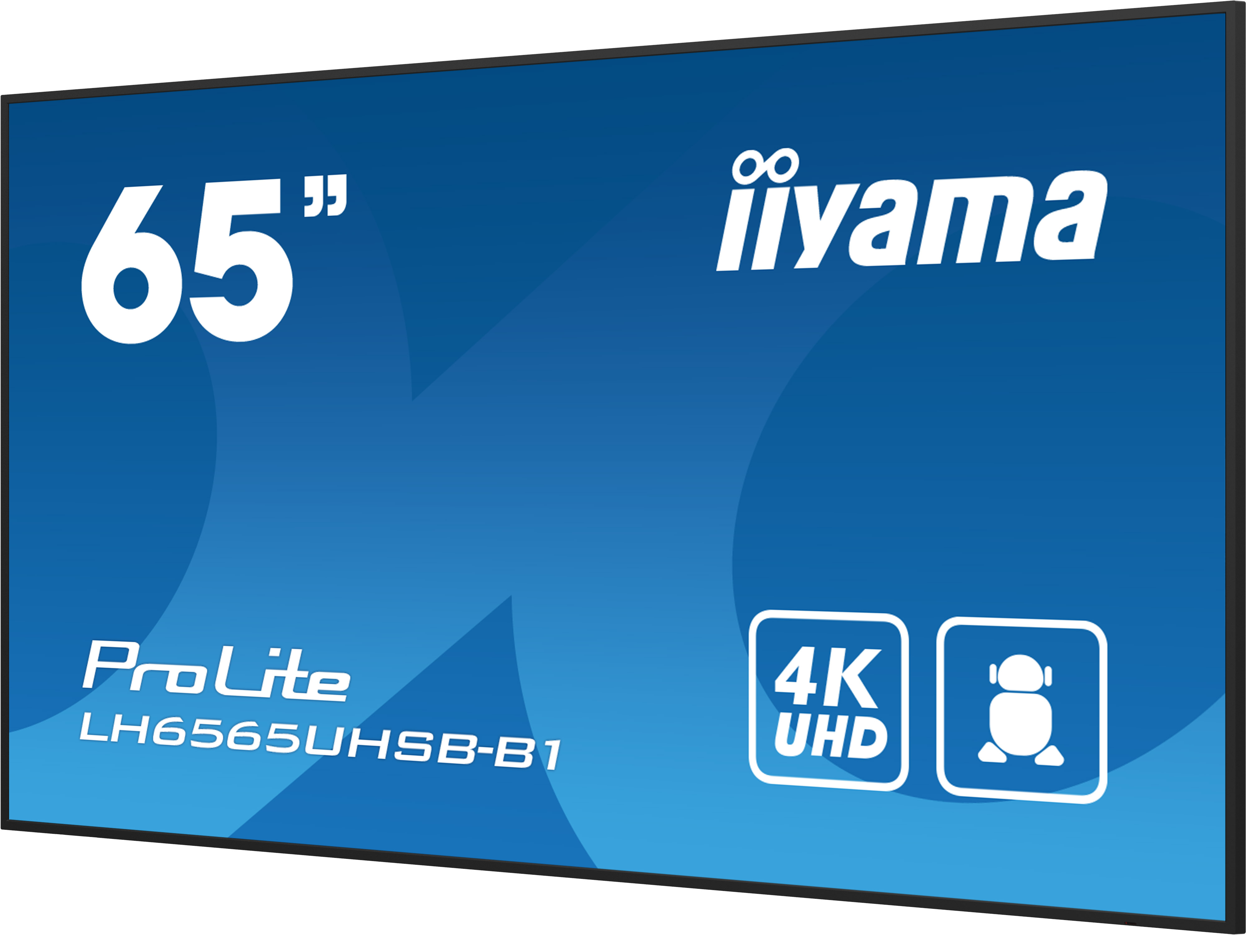 iiyama LH6565UHSB-B1 Signage Display Kiosk design 163.8 cm (64.5) LED Wi-Fi 800 cd/m� 4K Ultra HD Black Built-in processor Android 11 24/7