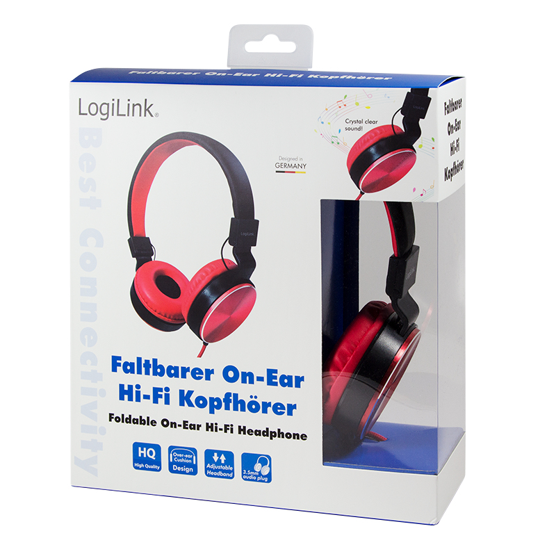 LogiLink HS0049RD - Kopfh�rer - On-Ear - kabelgebunden