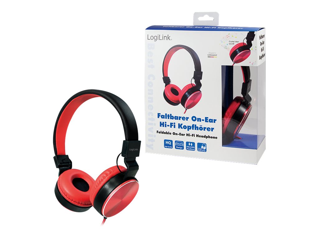 LogiLink HS0049RD - Kopfh�rer - On-Ear - kabelgebunden