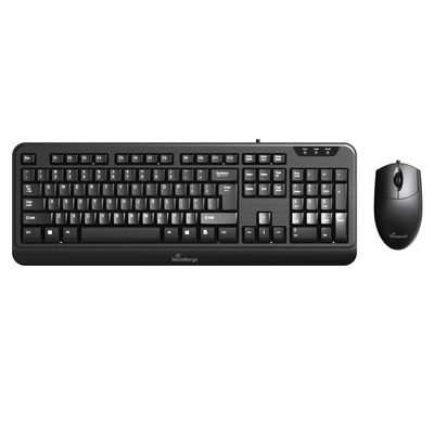 MediaRange MROS108-GR clavier Souris incluse Bureau USB QWERTY Allemand Noir
