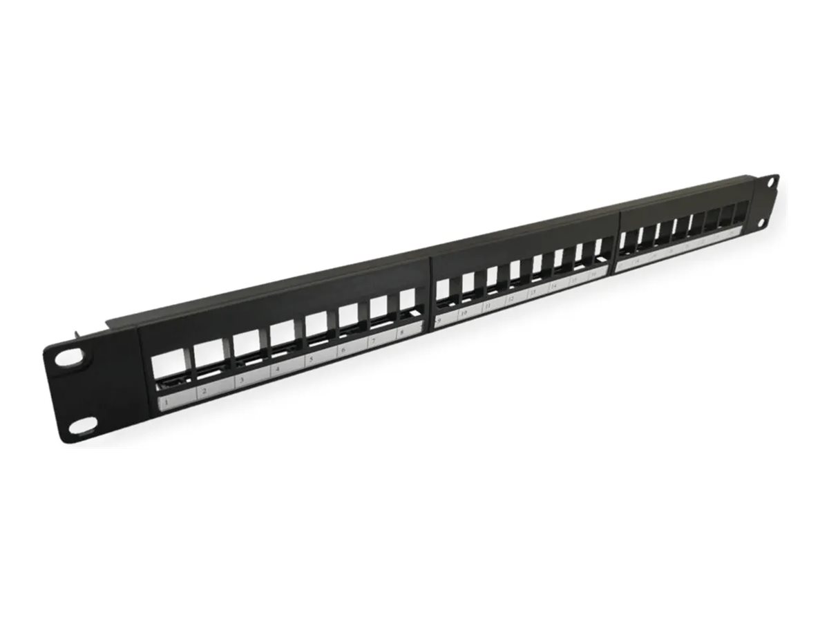 VALUE Leeres Keystone-Patchpanel - unshielded, 3-piece-type - Rack montierbar - Schwarz - 1U - 48.3 cm (19)
