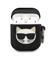 Karl Lagerfeld Lagerfeld Choupette Head Silicone Case for Airpods 1/2 Black