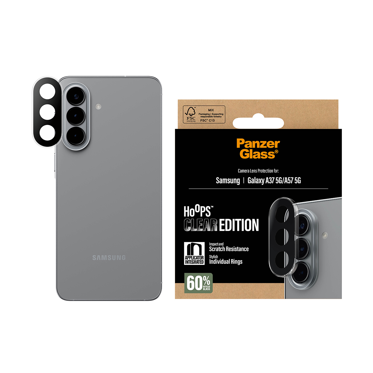 PanzerGlass Hoops Camera Lens Protector Transparent Samsung Galaxy A37 5G A57