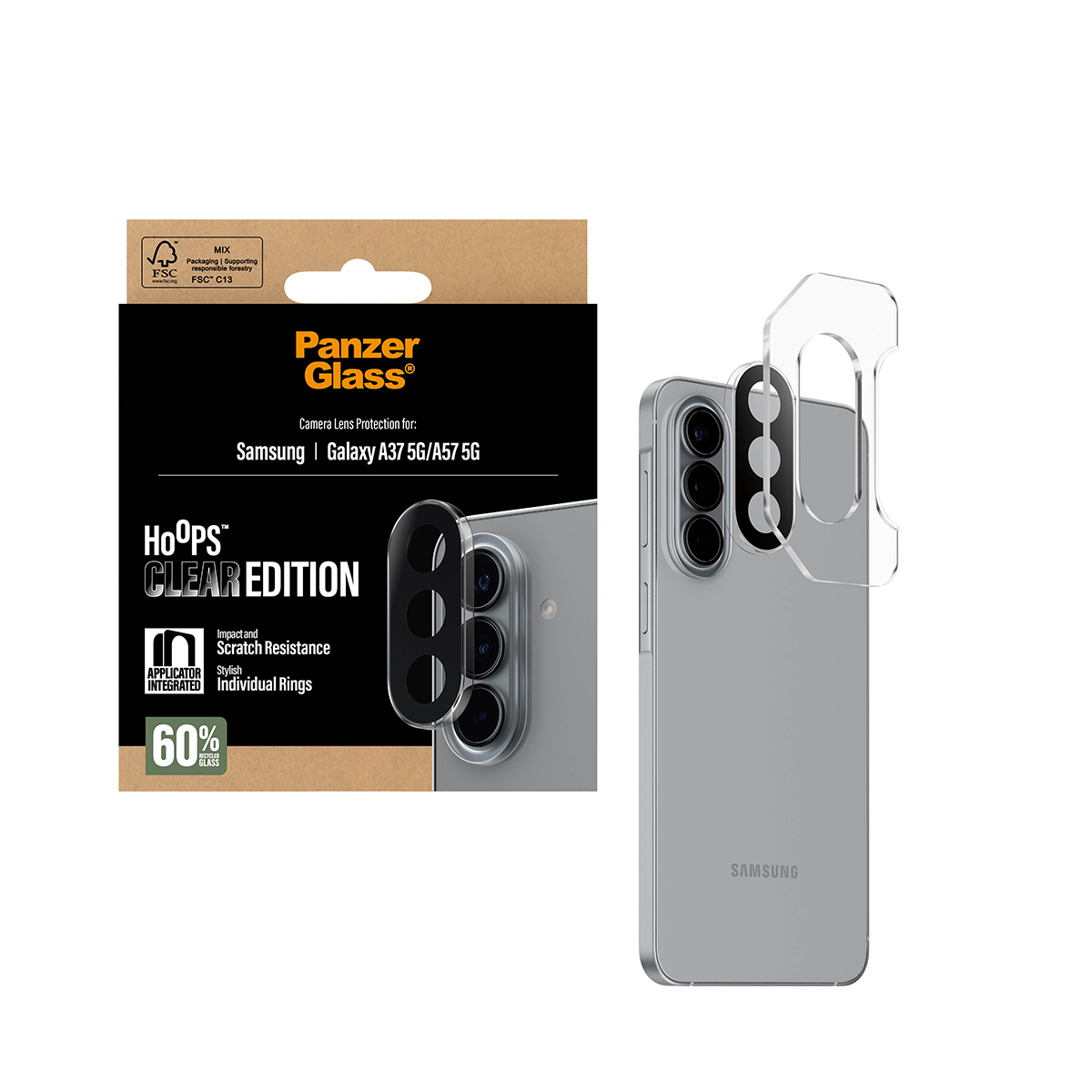 PanzerGlass Hoops Camera Lens Protector Transparent Samsung Galaxy A37 5G A57