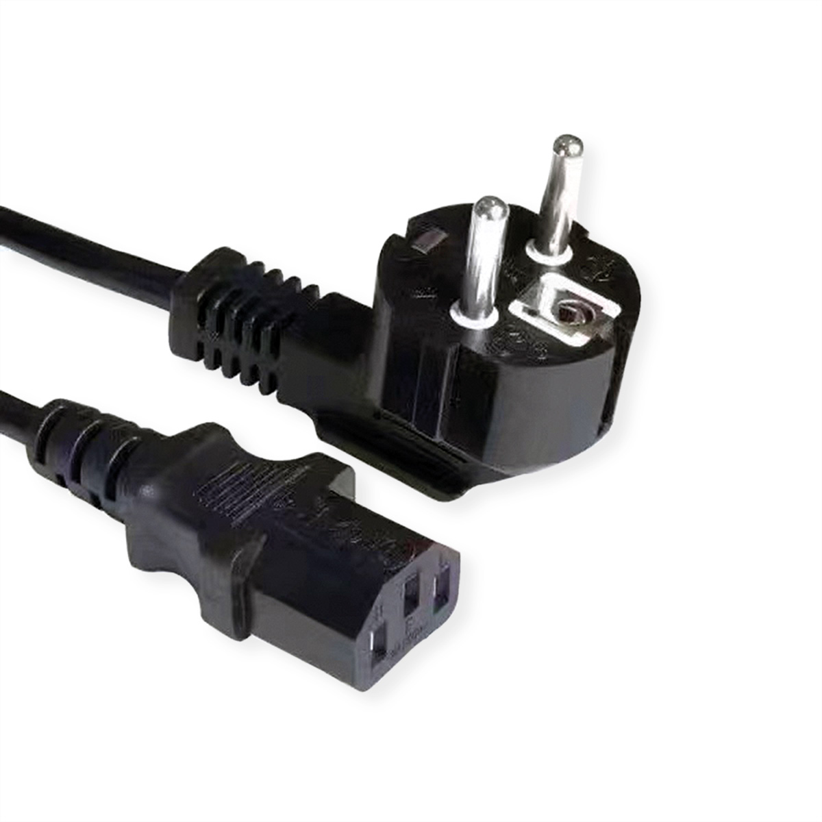 VALUE Netzkabel CEE7/7 gewinkelt+ IEC-C13gerade 3x1.5mm2 3m - Strom/Netzteil - 3 m
