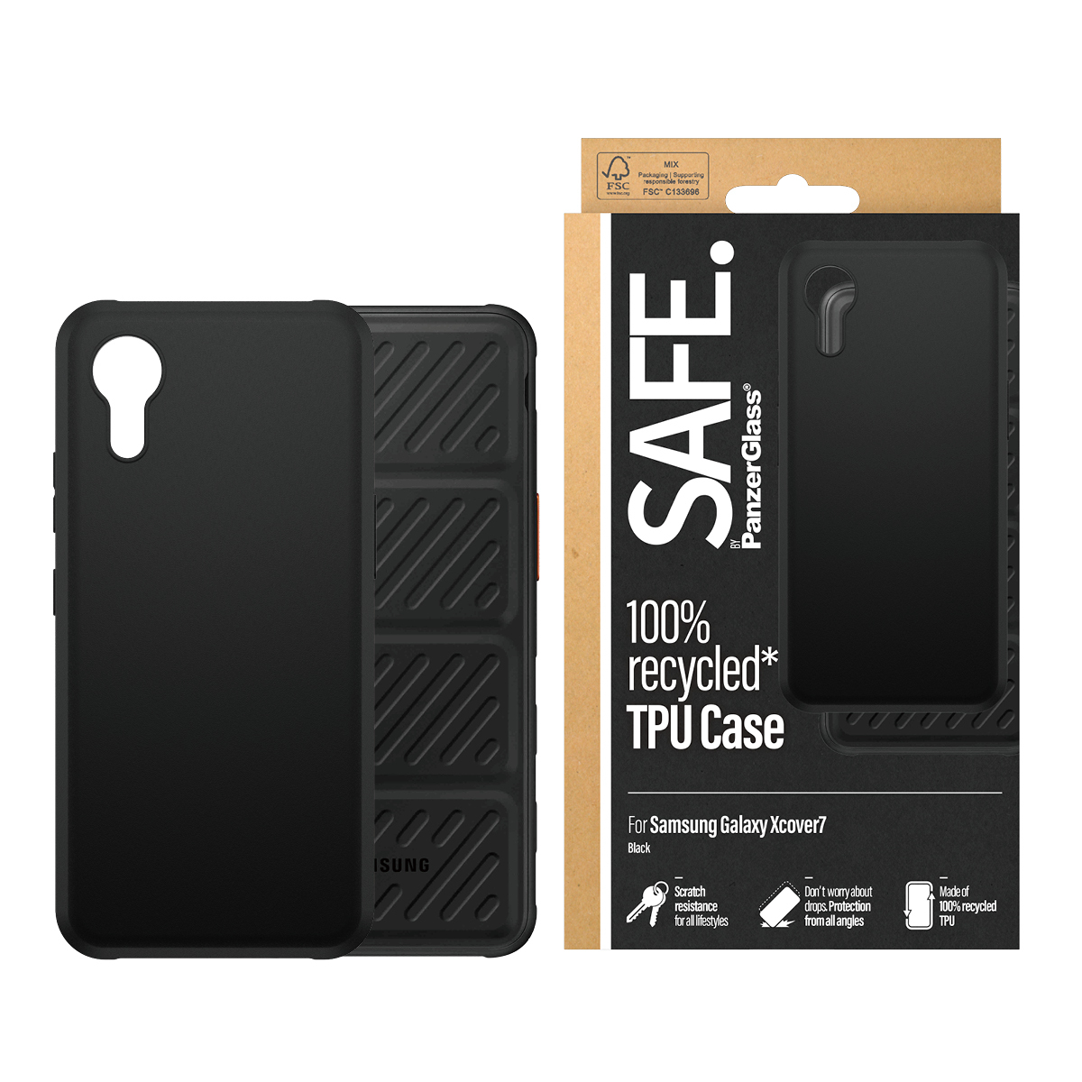 PanzerGlass SAFE. by � TPU Case Black Samsung Galaxy Xcover7 custodia per cellulare Cover Nero