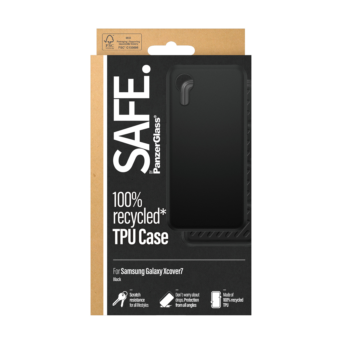 PanzerGlass SAFE. by � TPU Case Black Samsung Galaxy Xcover7 custodia per cellulare Cover Nero