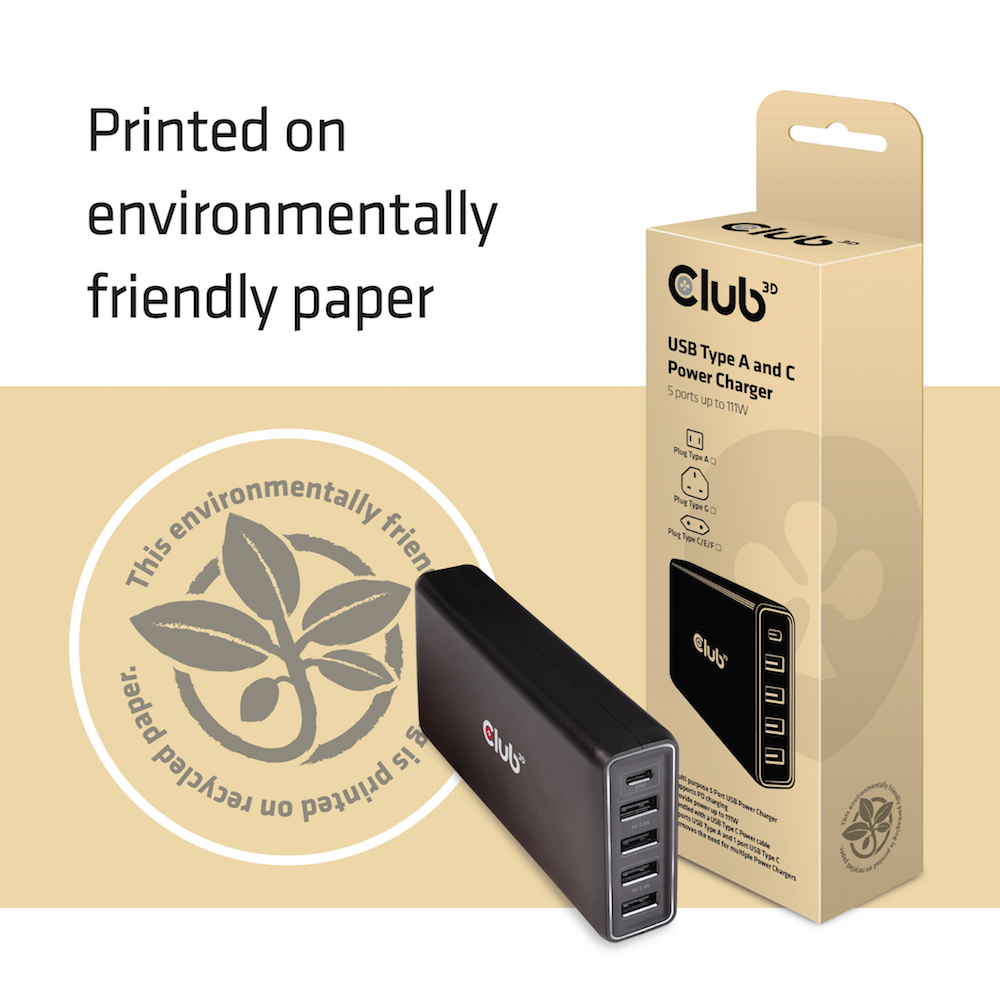 CLUB3D CAC-1903EU cargador de dispositivo m�vil Universal Negro Corriente alterna Interior