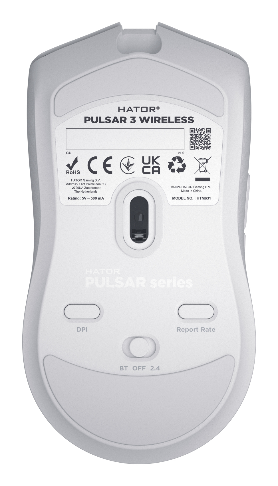 HATOR Pulsar 3 Wireless mouse Gaming Ambidestro RF Wireless + Bluetooth + USB Type-C Ottico 12000 DPI