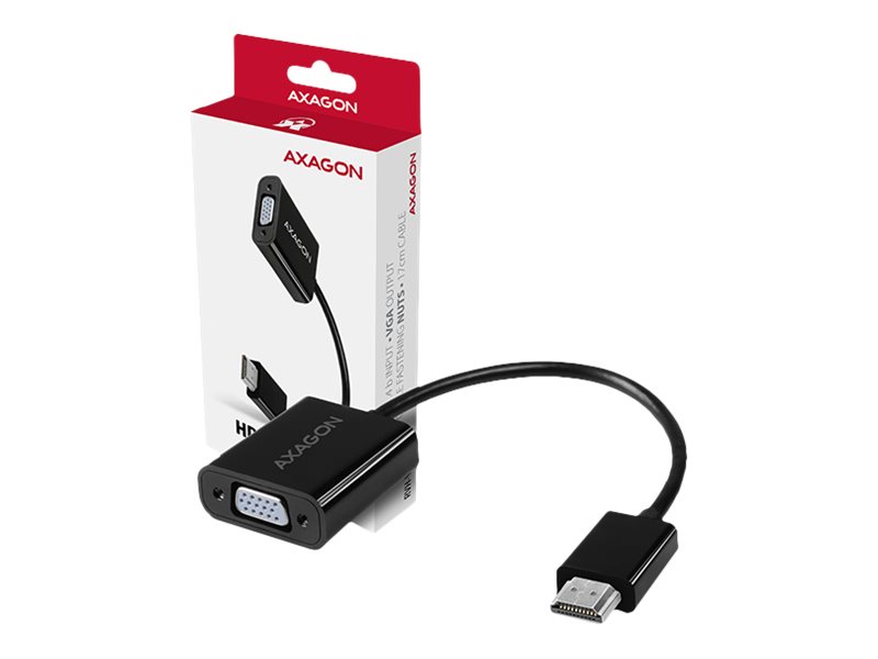 Axagon RVH-VGN cavo e adattatore video 0,17 m HDMI tipo A (Standard) VGA (D-Sub) Nero