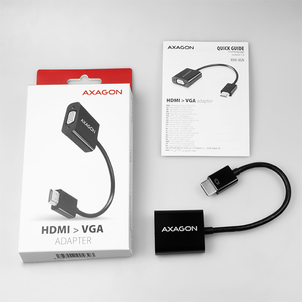 Axagon RVH-VGN video cable adapter 0.17 m HDMI Type A (Standard) VGA (D-Sub) Black